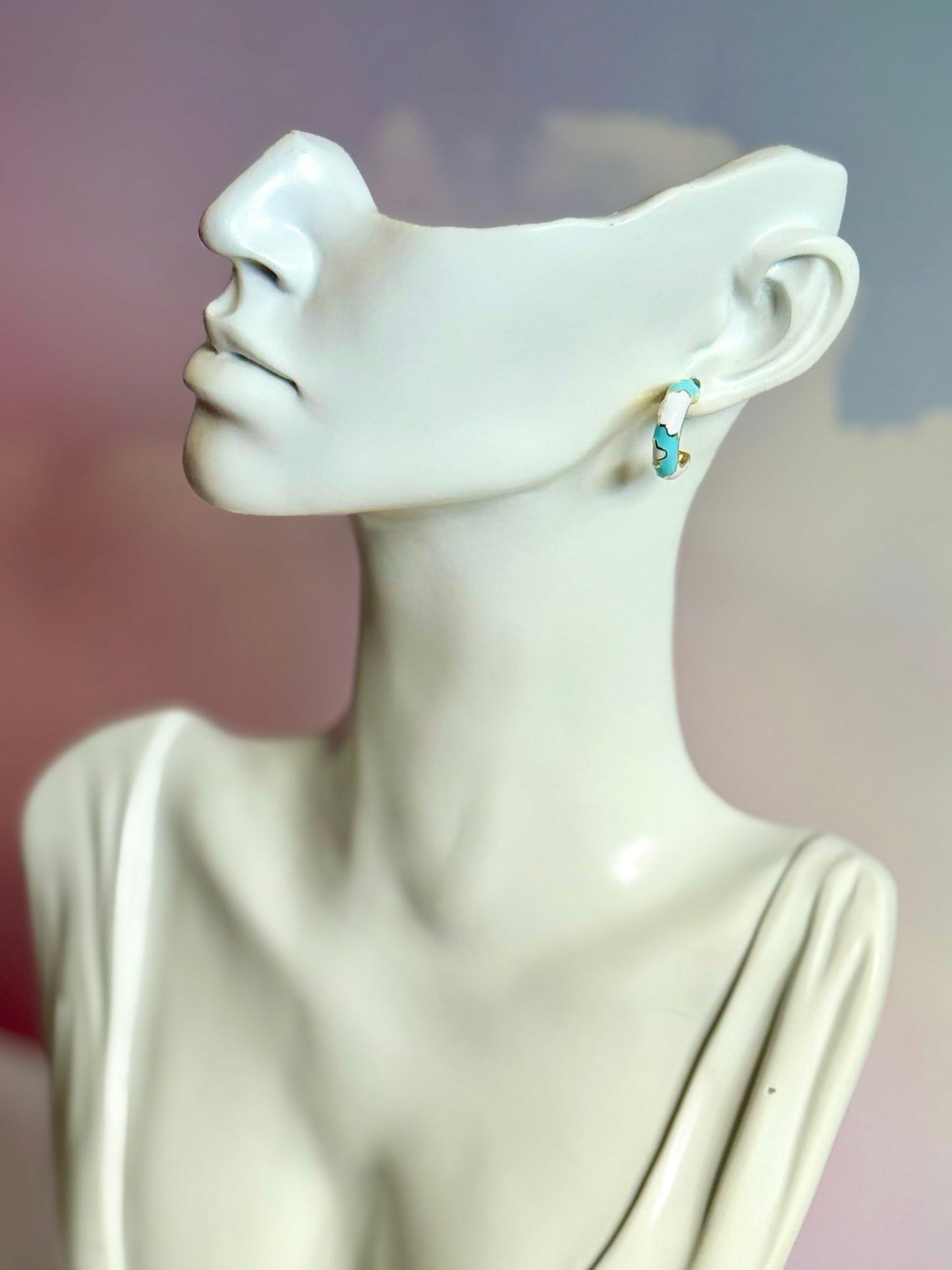 Cloudy Days Enamel Hoops