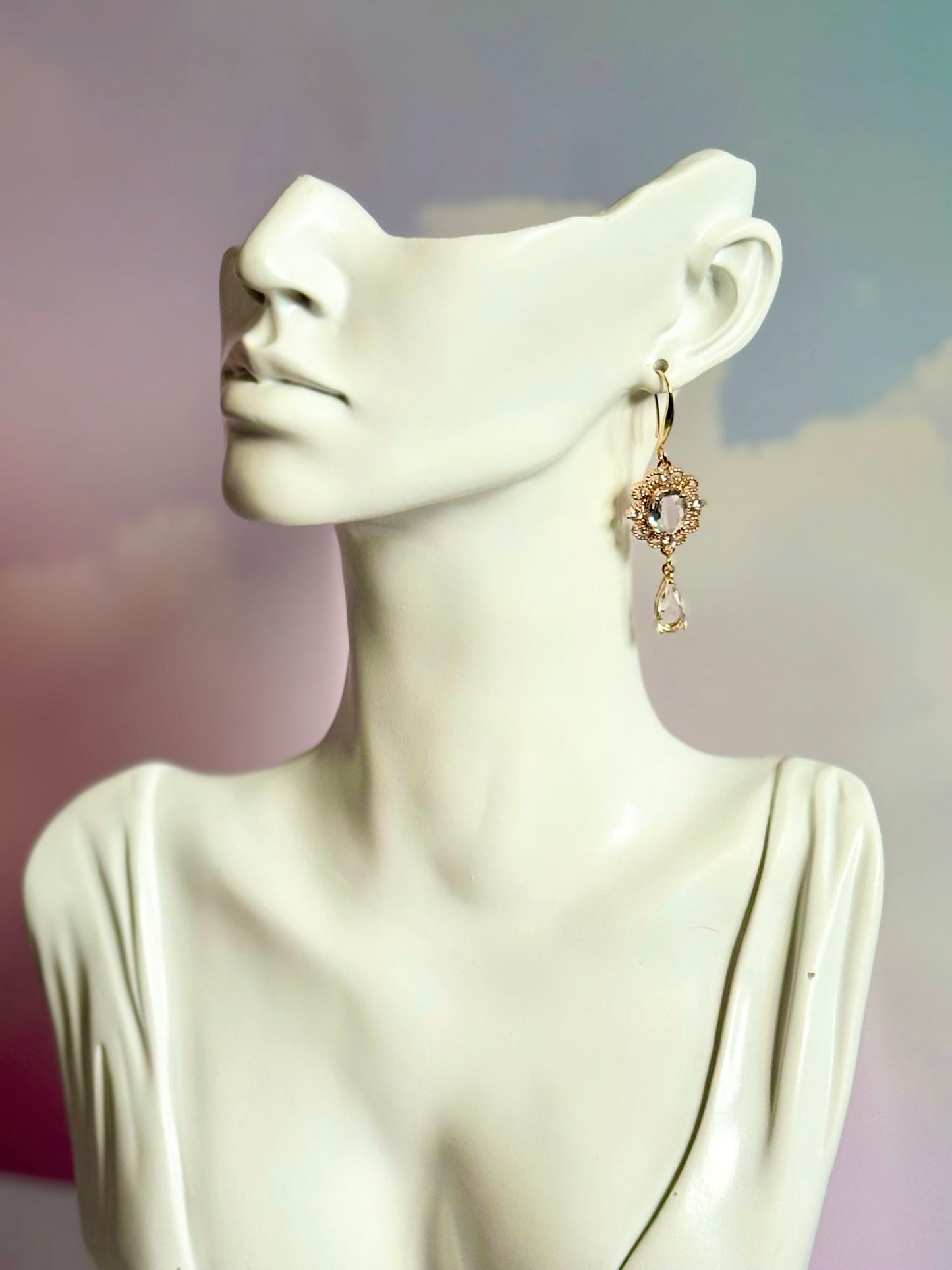 Sparkly Baroque Dangling Earrings