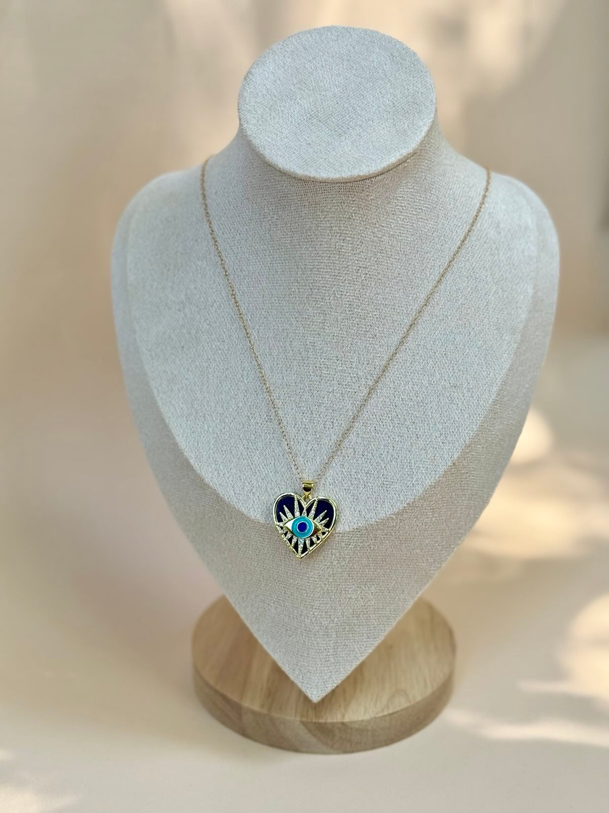 Heart Evil Eye Gold-Filled Charm Necklace