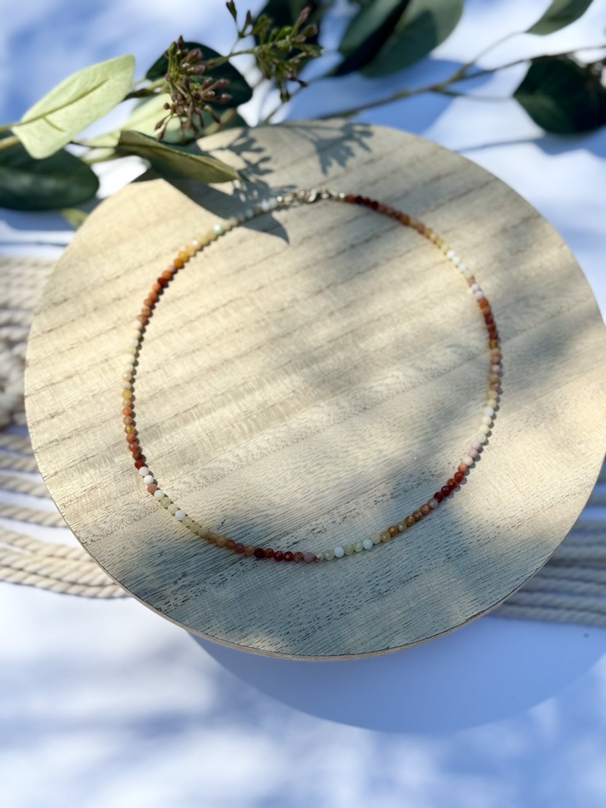 Mexican Fire Opal Gold-Filled Choker Necklace