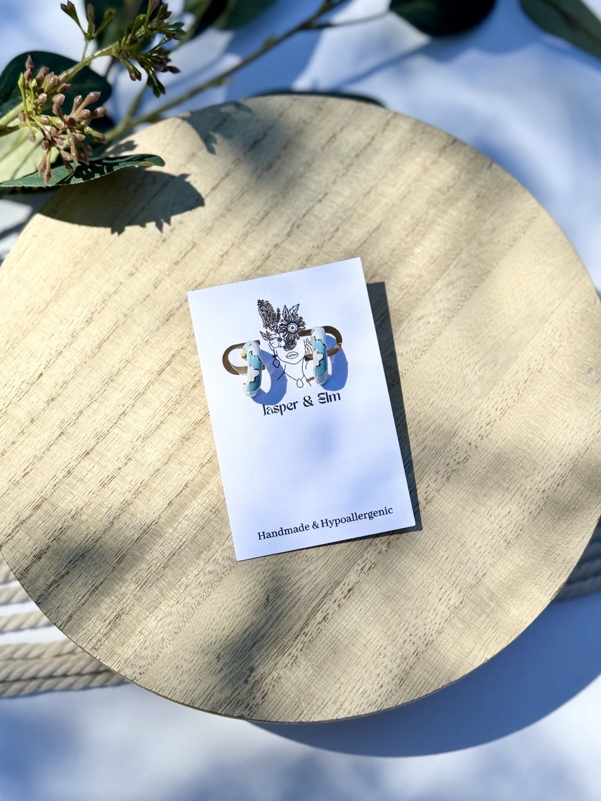 Cloudy Days Enamel Hoops