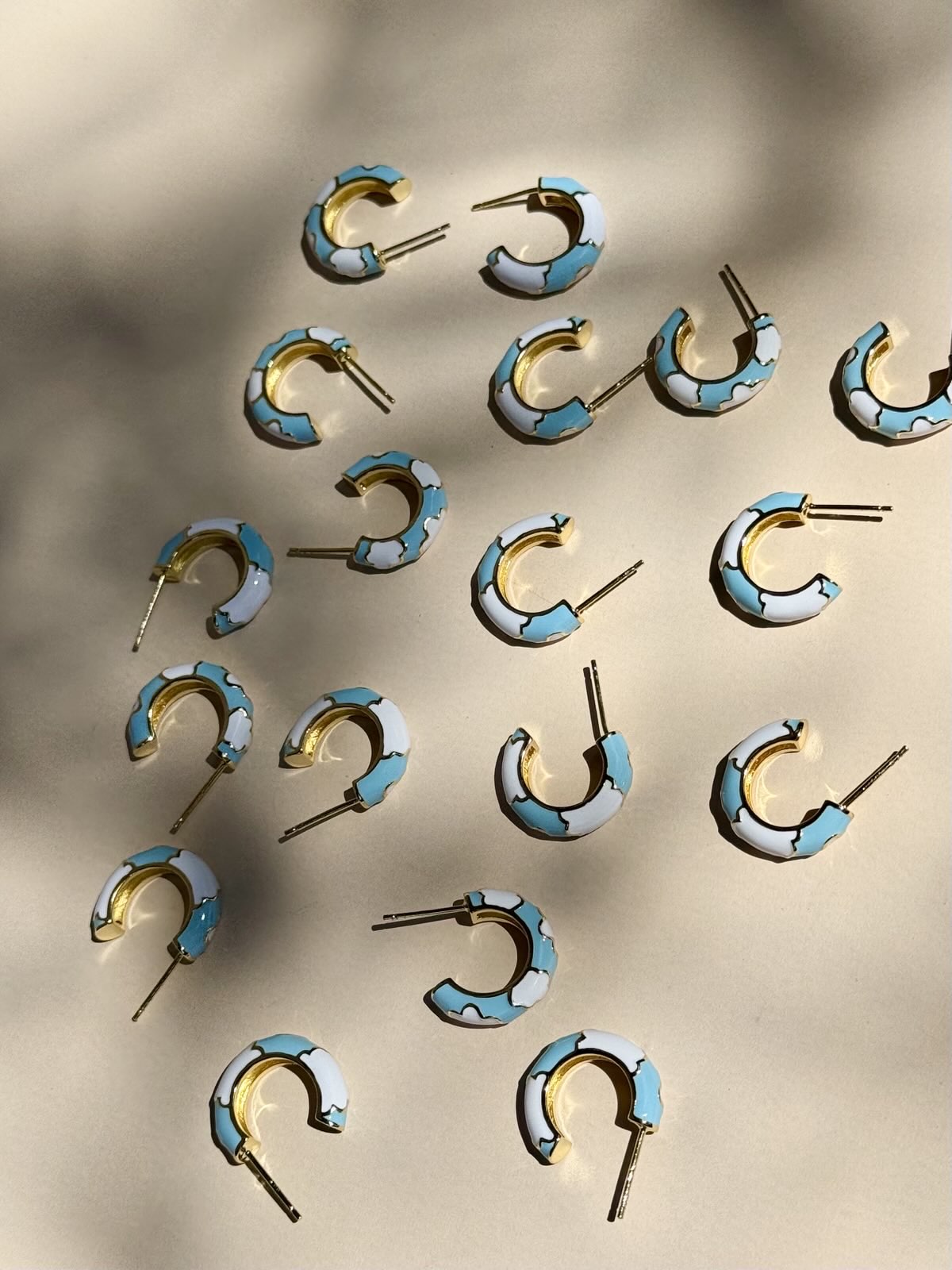 Cloudy Days Enamel Hoops