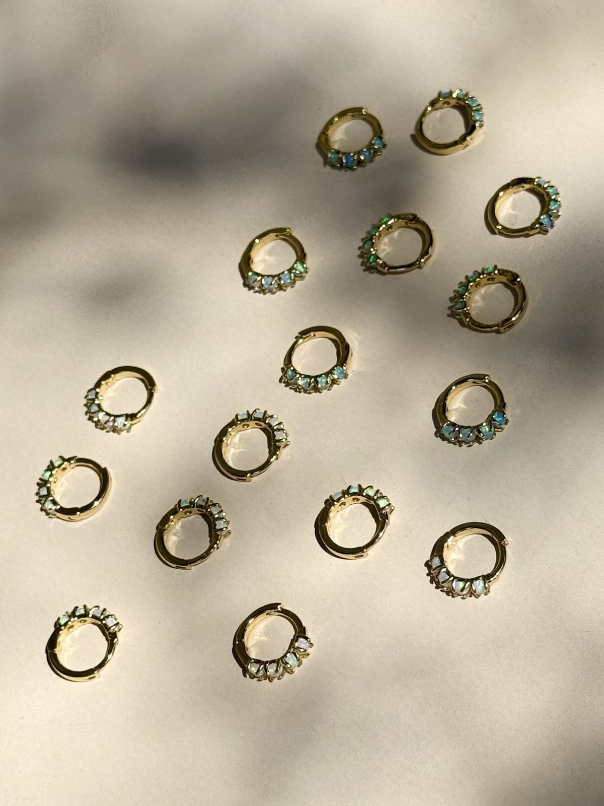 Opal Huggie Hoops