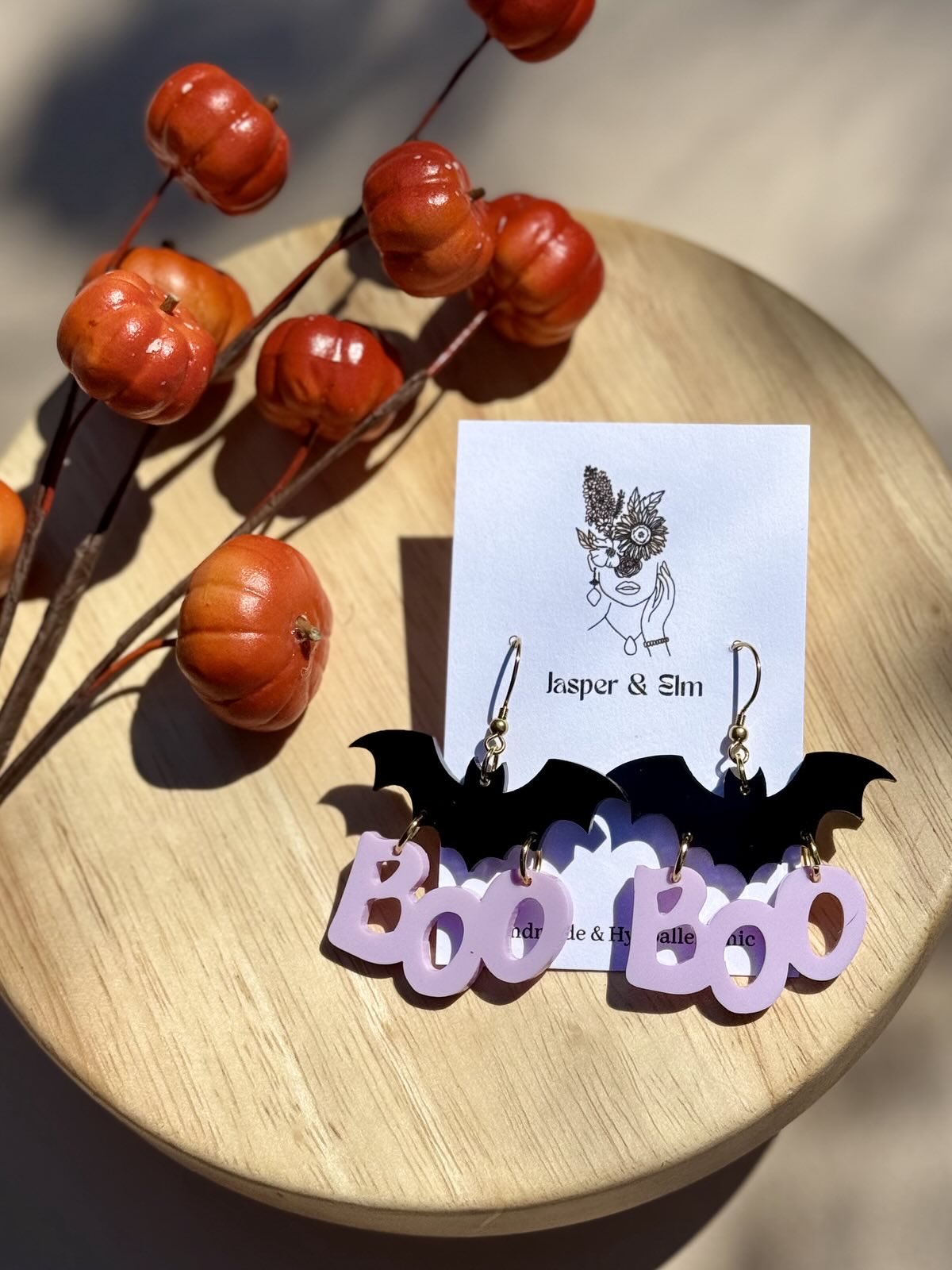 "Boo" Bat Earrings