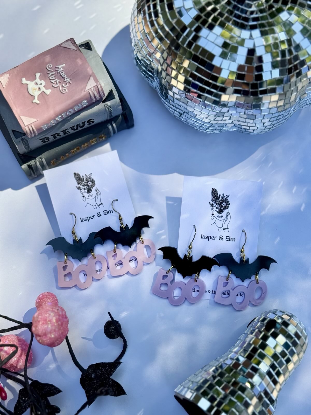 "Boo" Bat Earrings