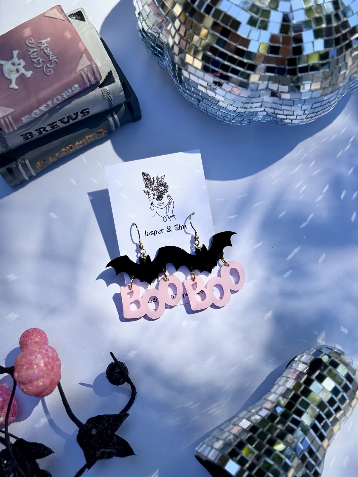 "Boo" Bat Earrings