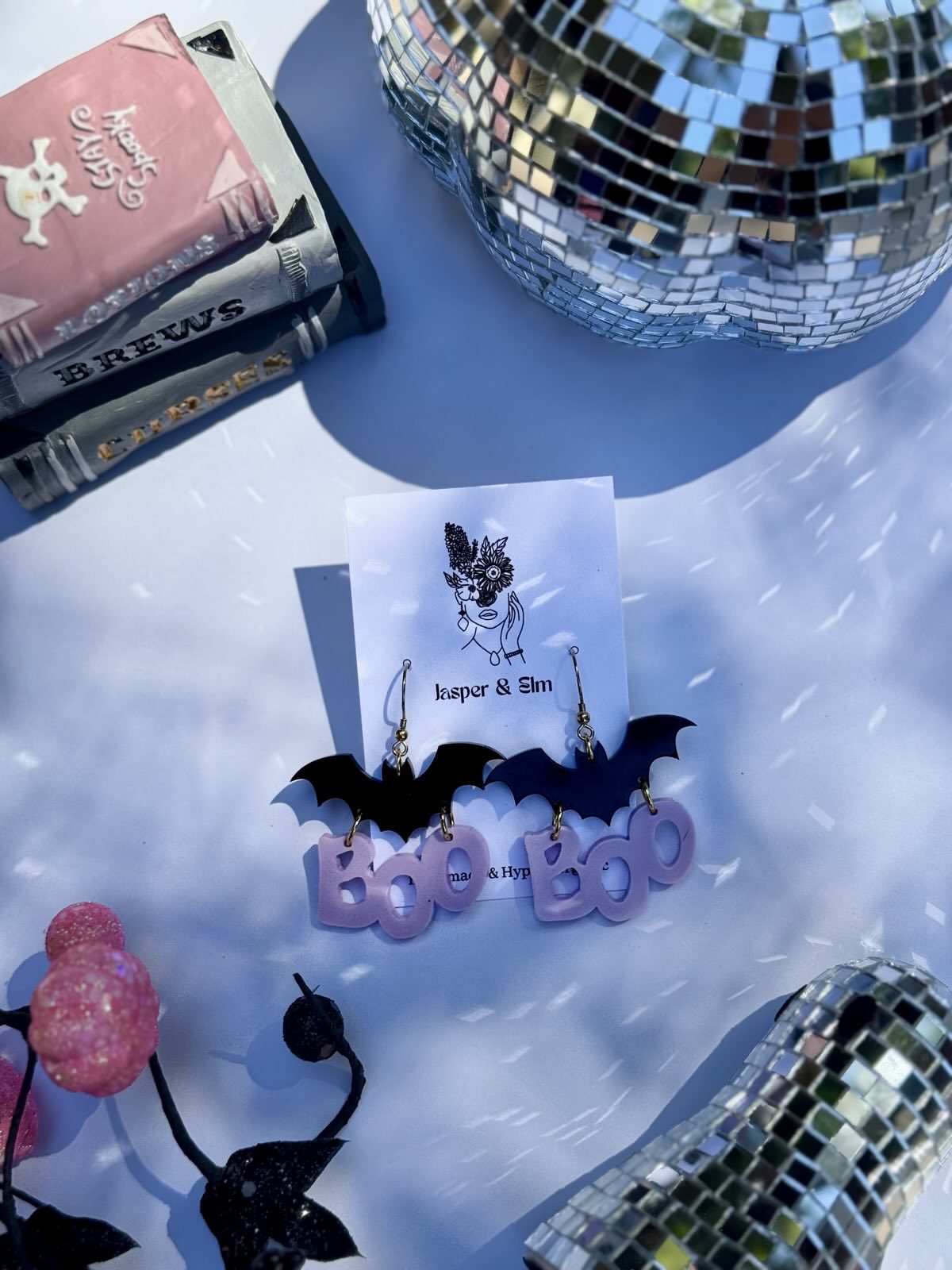 "Boo" Bat Earrings