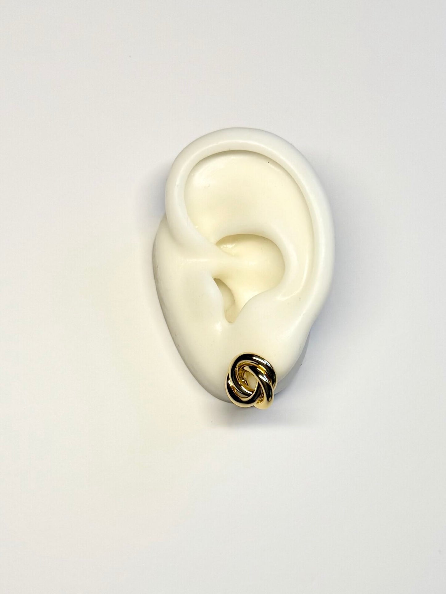 Woven Knot Gold Stud Earrings