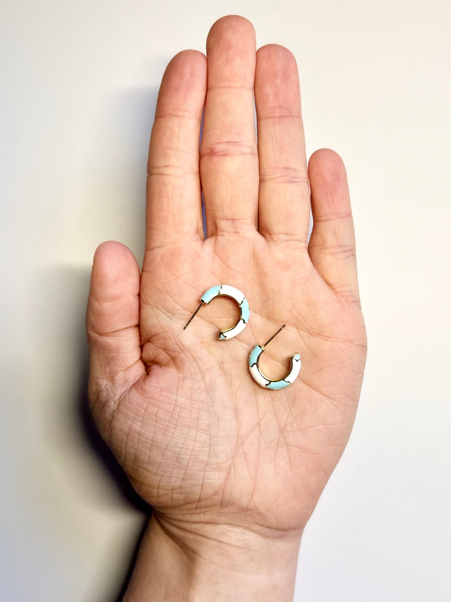 Cloudy Days Enamel Hoops