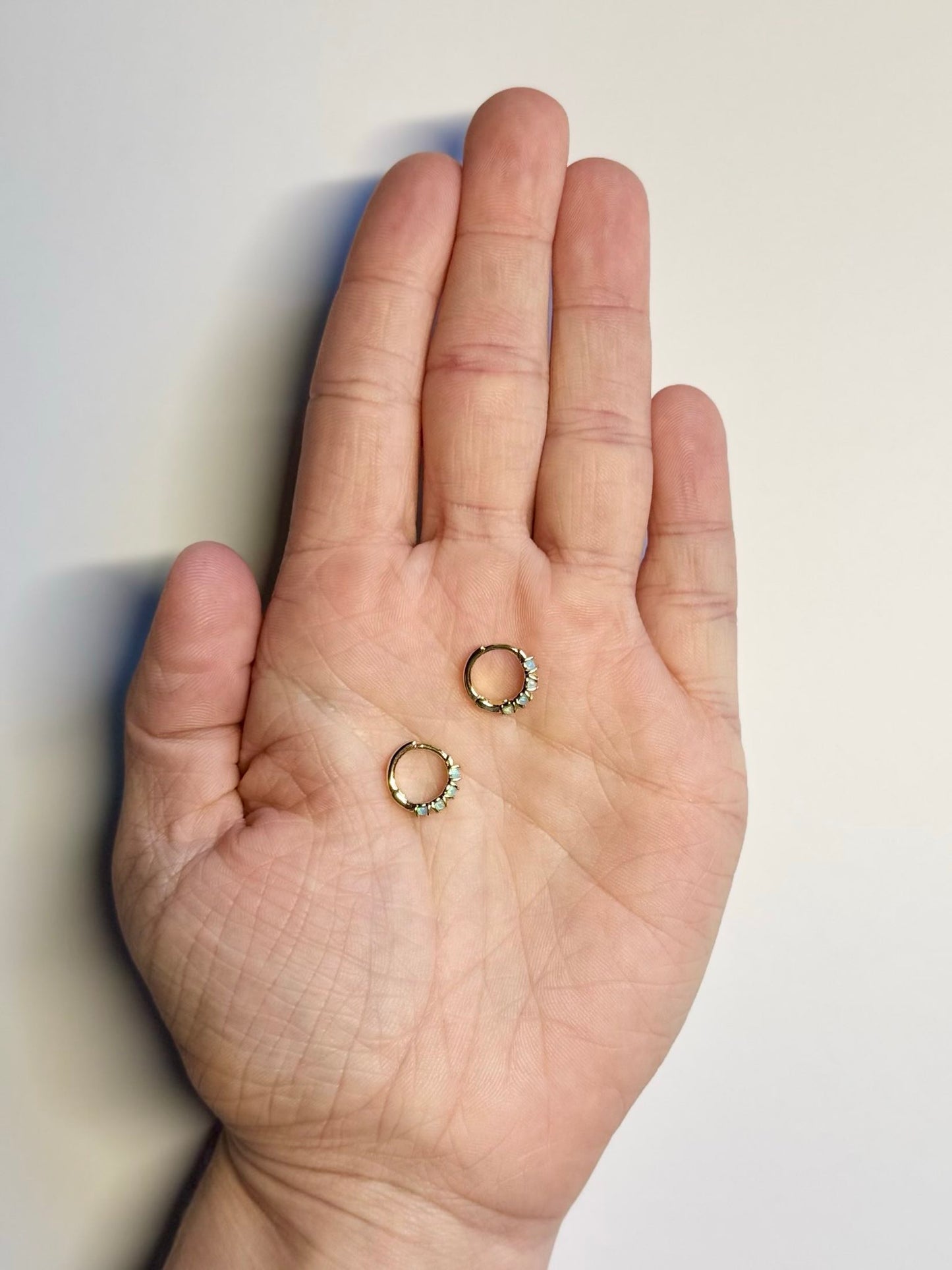 Opal Huggie Hoops