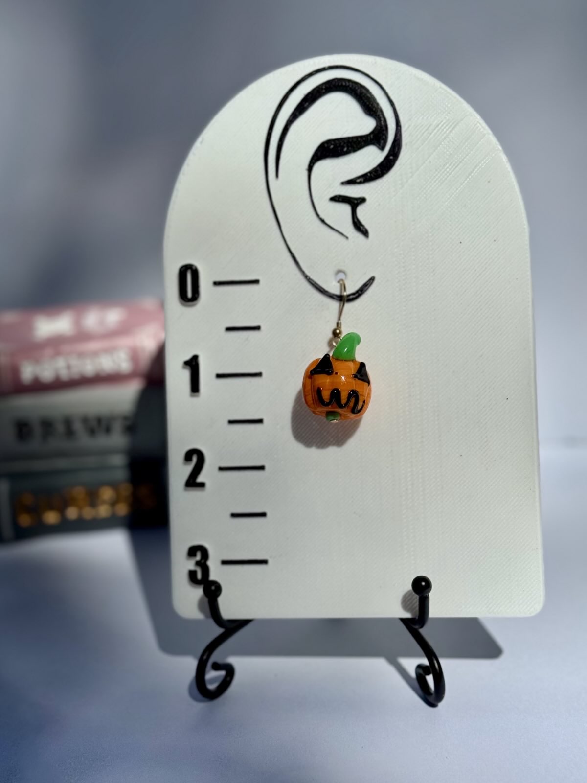 Pumpkin & Ghost Glass Beaded Earrings