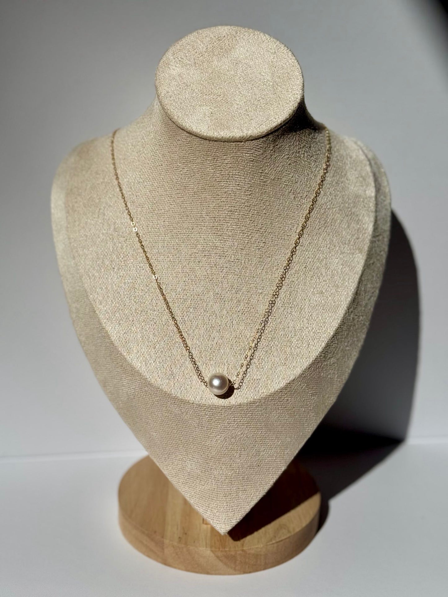 Floating Pearl Gold-Filled Necklace