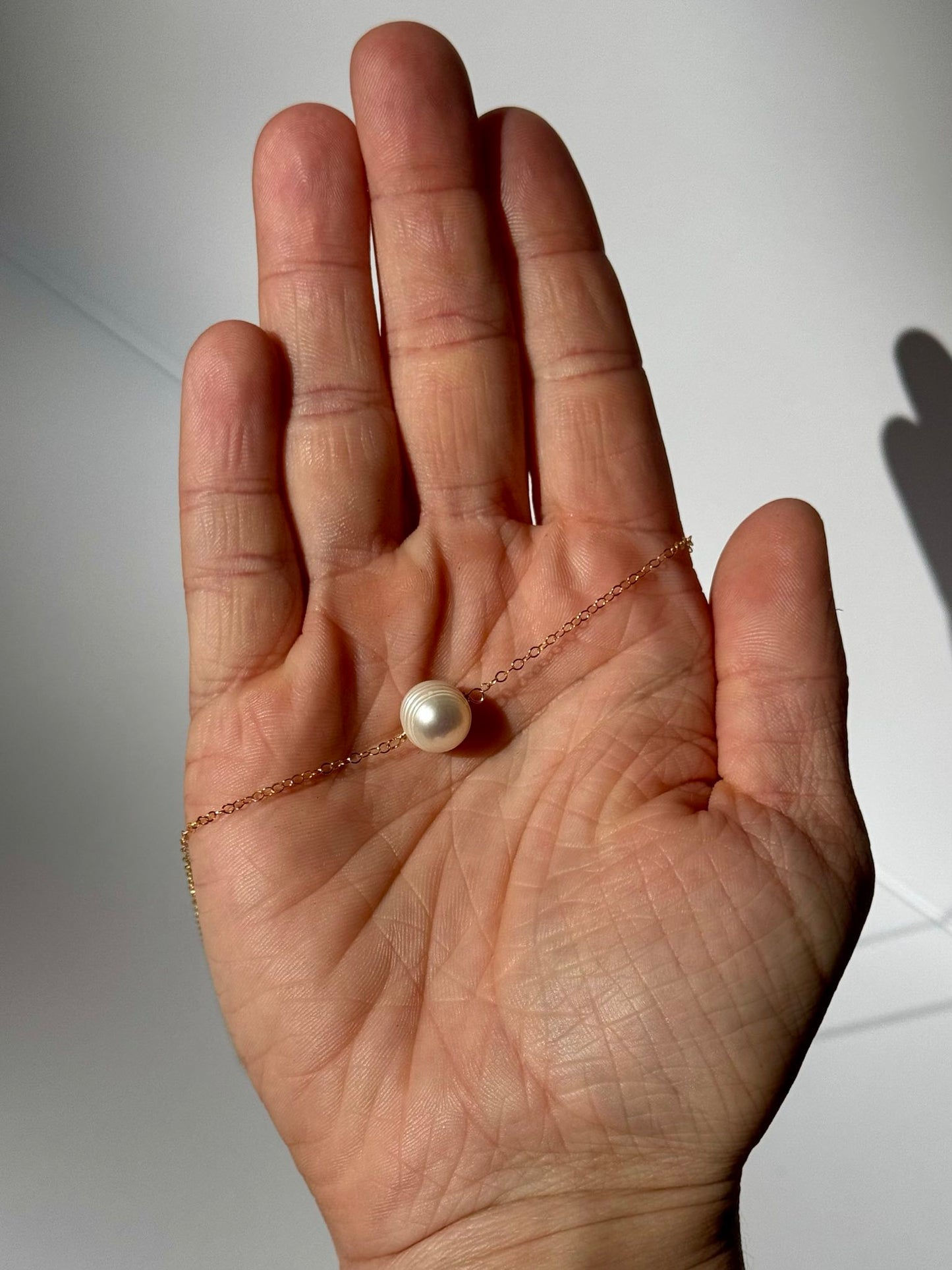 Floating Pearl Gold-Filled Necklace