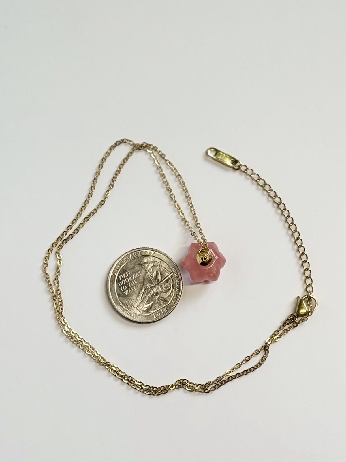 Pumpkin Gemstone Charm Necklace