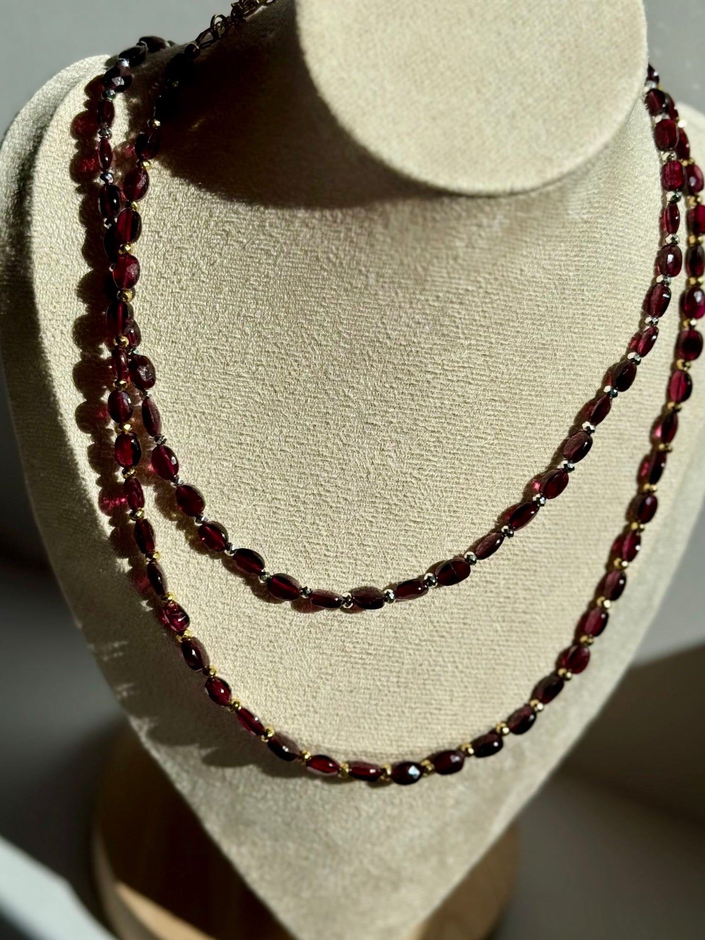 Holiday Festive Garnet Necklace