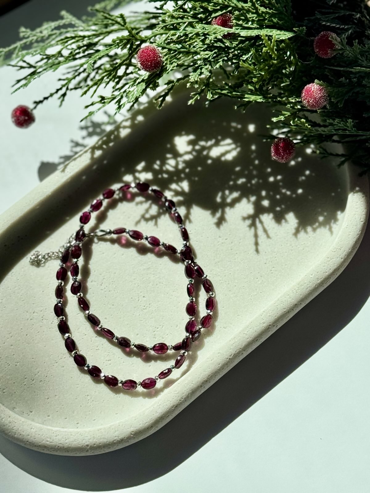 Holiday Festive Garnet Necklace