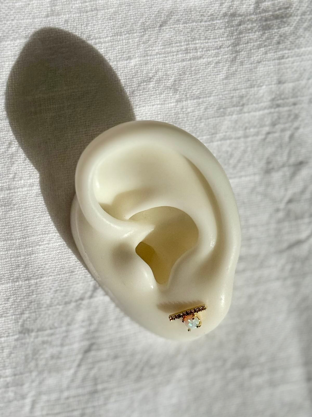 Opal Bar Stud Earrings