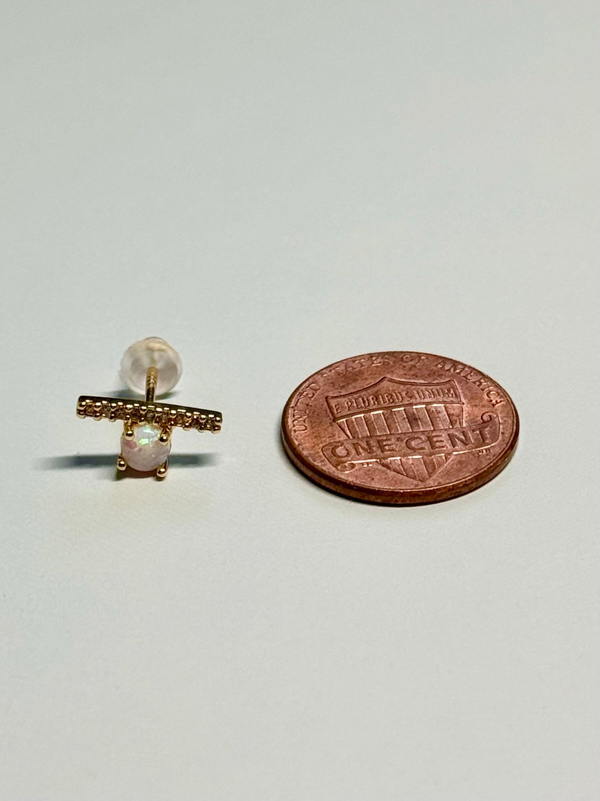 Opal Bar Stud Earrings
