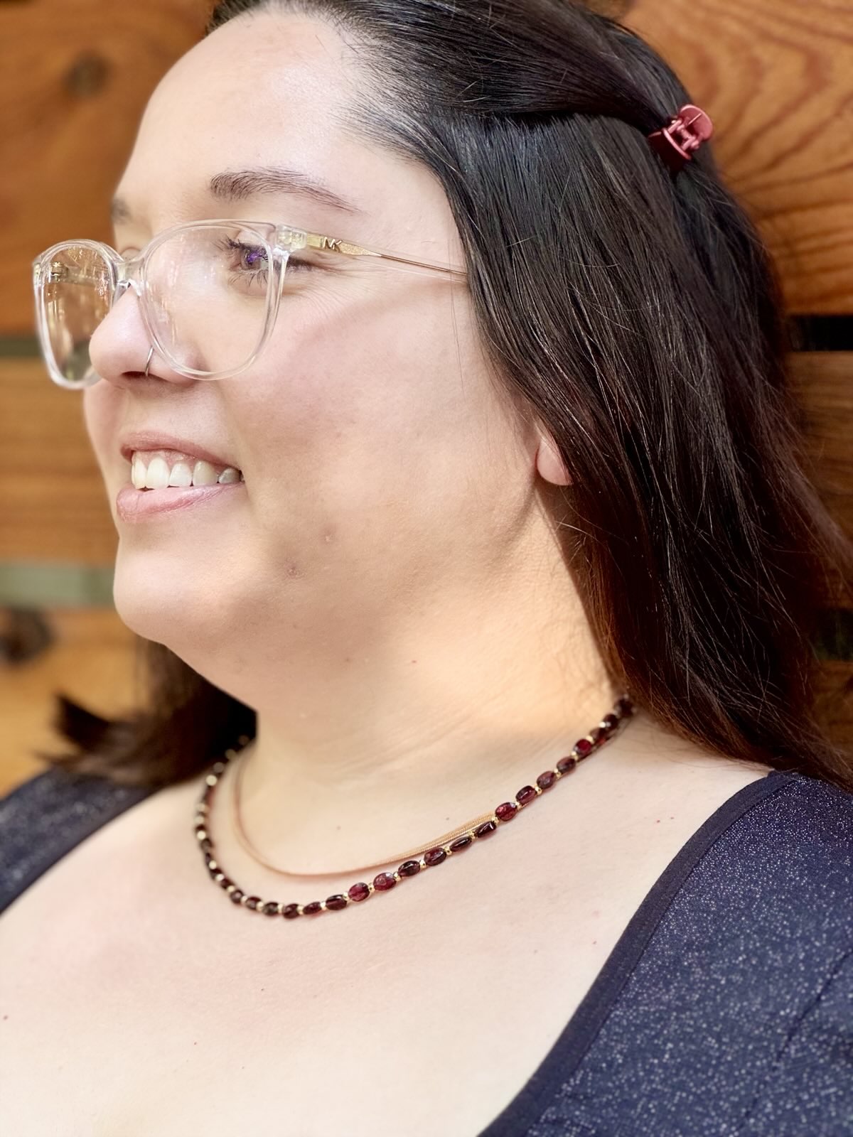 Holiday Festive Garnet Necklace