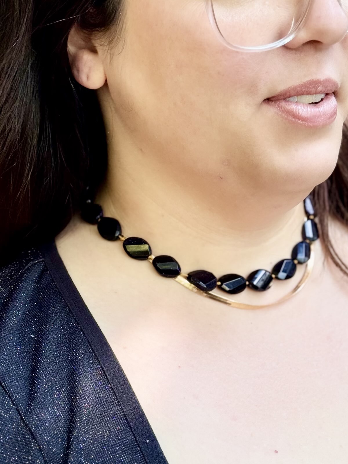 Blue Goldstone Gold-Filled Necklace
