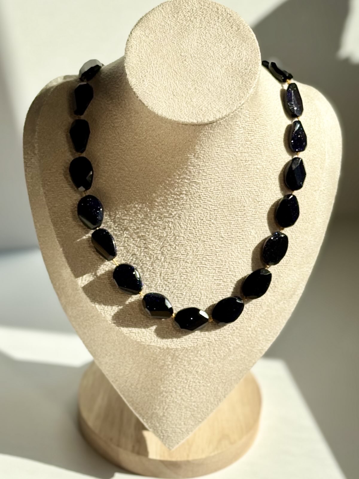 Blue Goldstone Gold-Filled Necklace