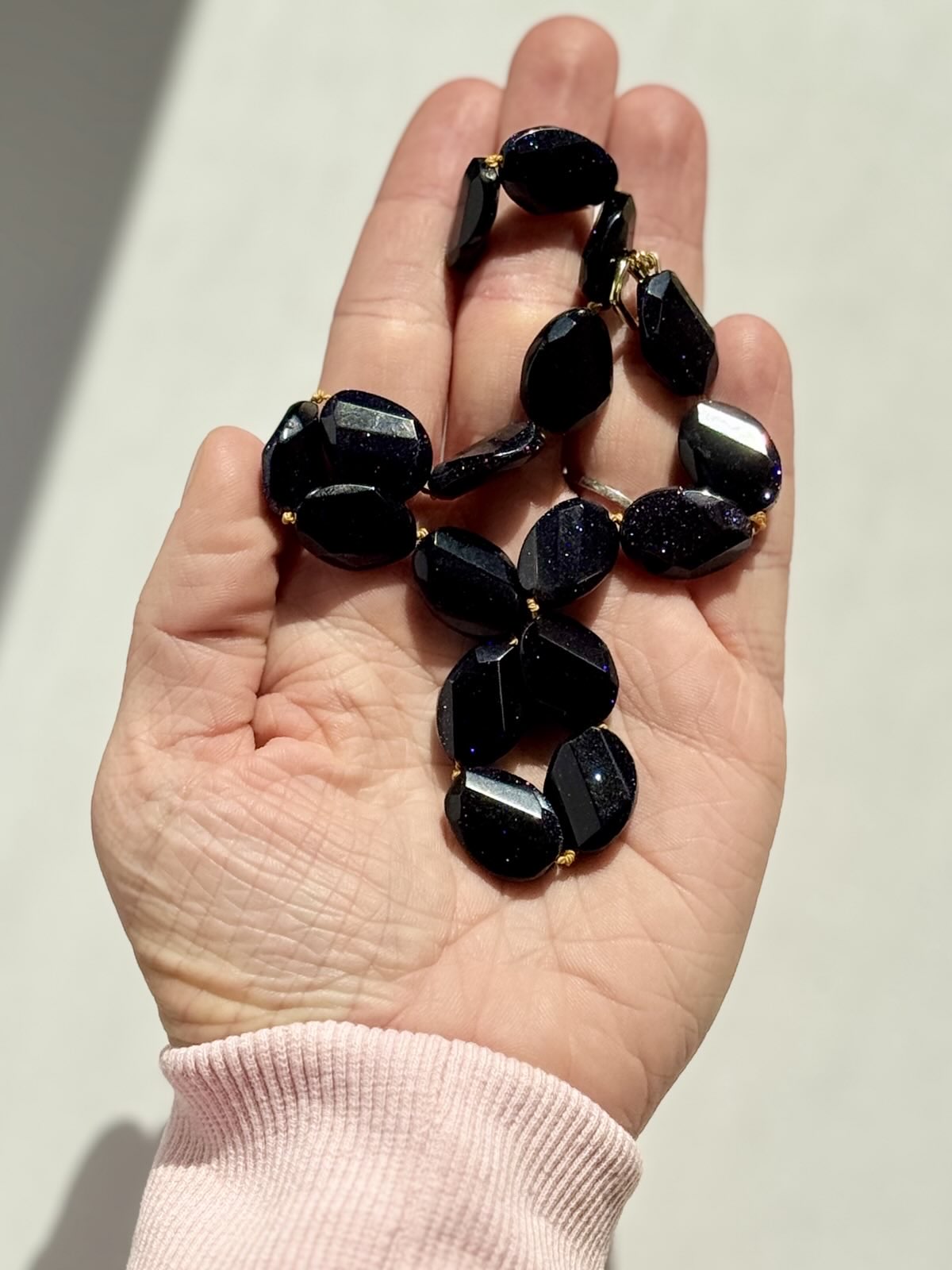 Blue Goldstone Gold-Filled Necklace