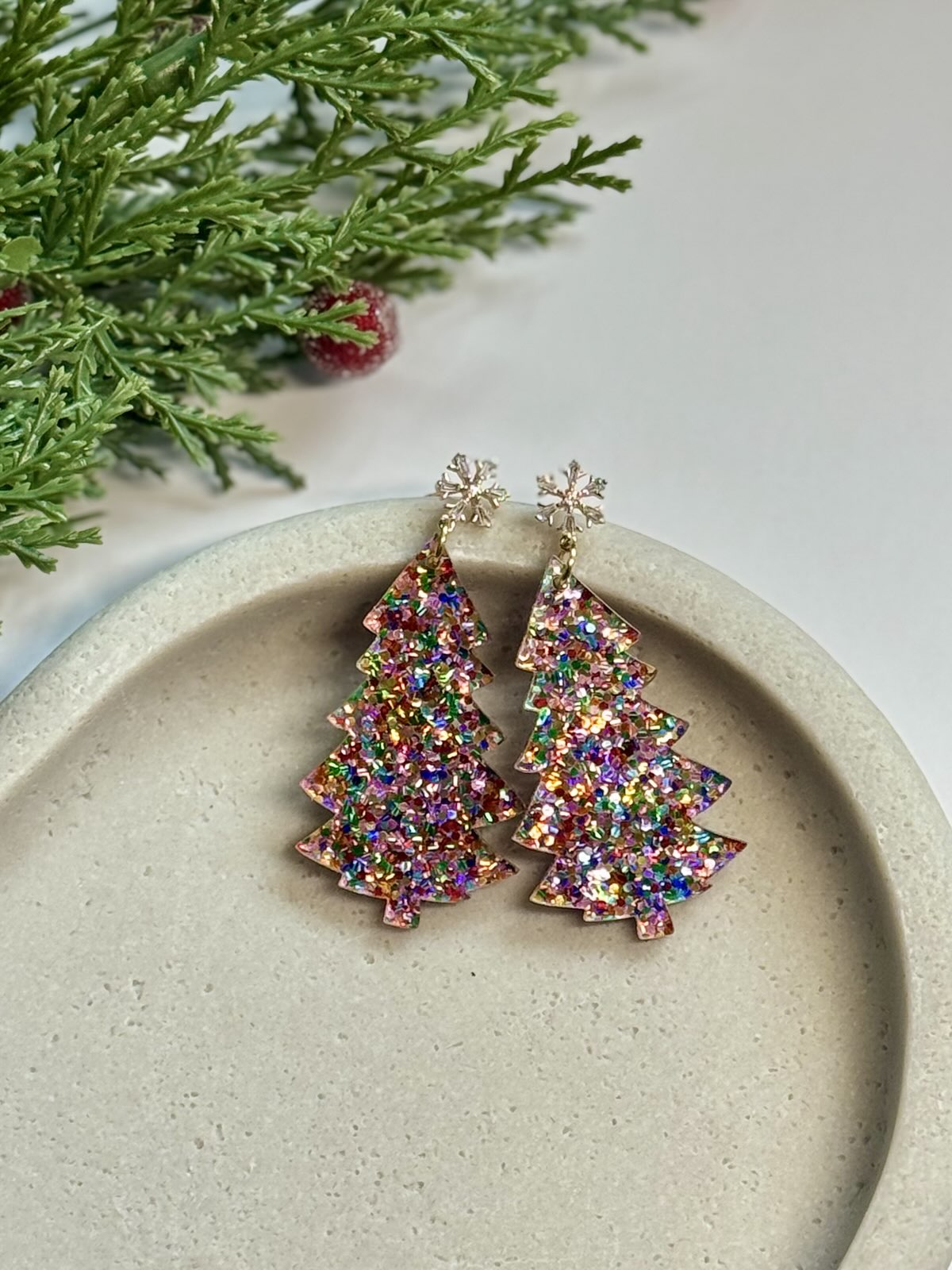 Pink Confetti Christmas Trees