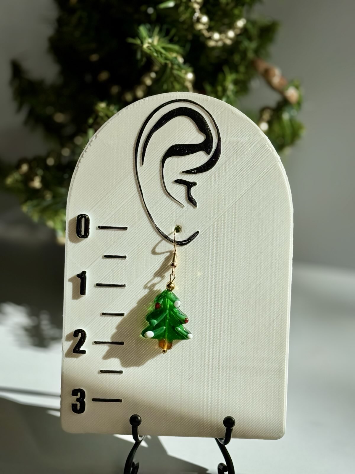 Christmas Tree Beaded Earrings
