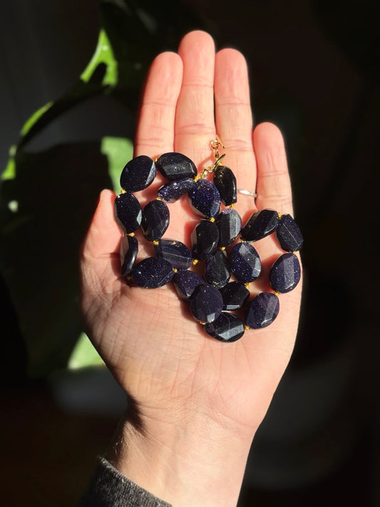 Blue Goldstone Gold-Filled Necklace