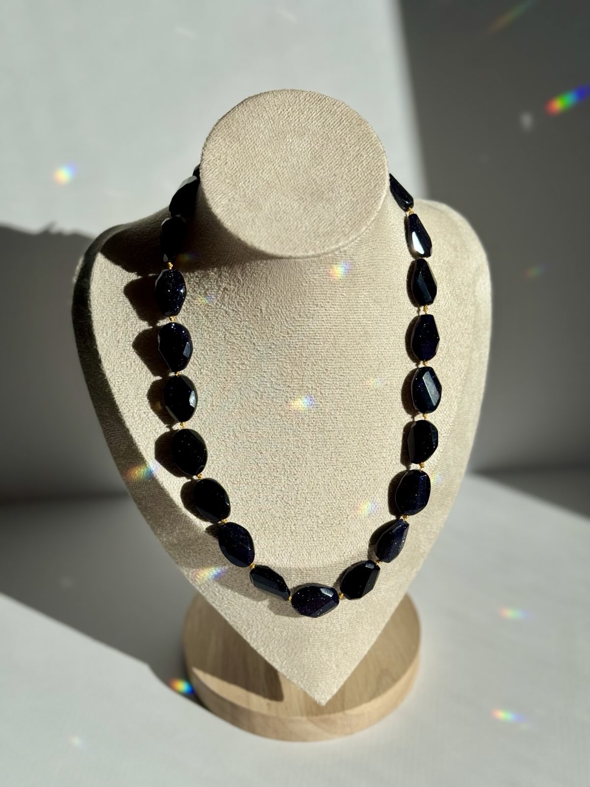 Blue Goldstone Gold-Filled Necklace