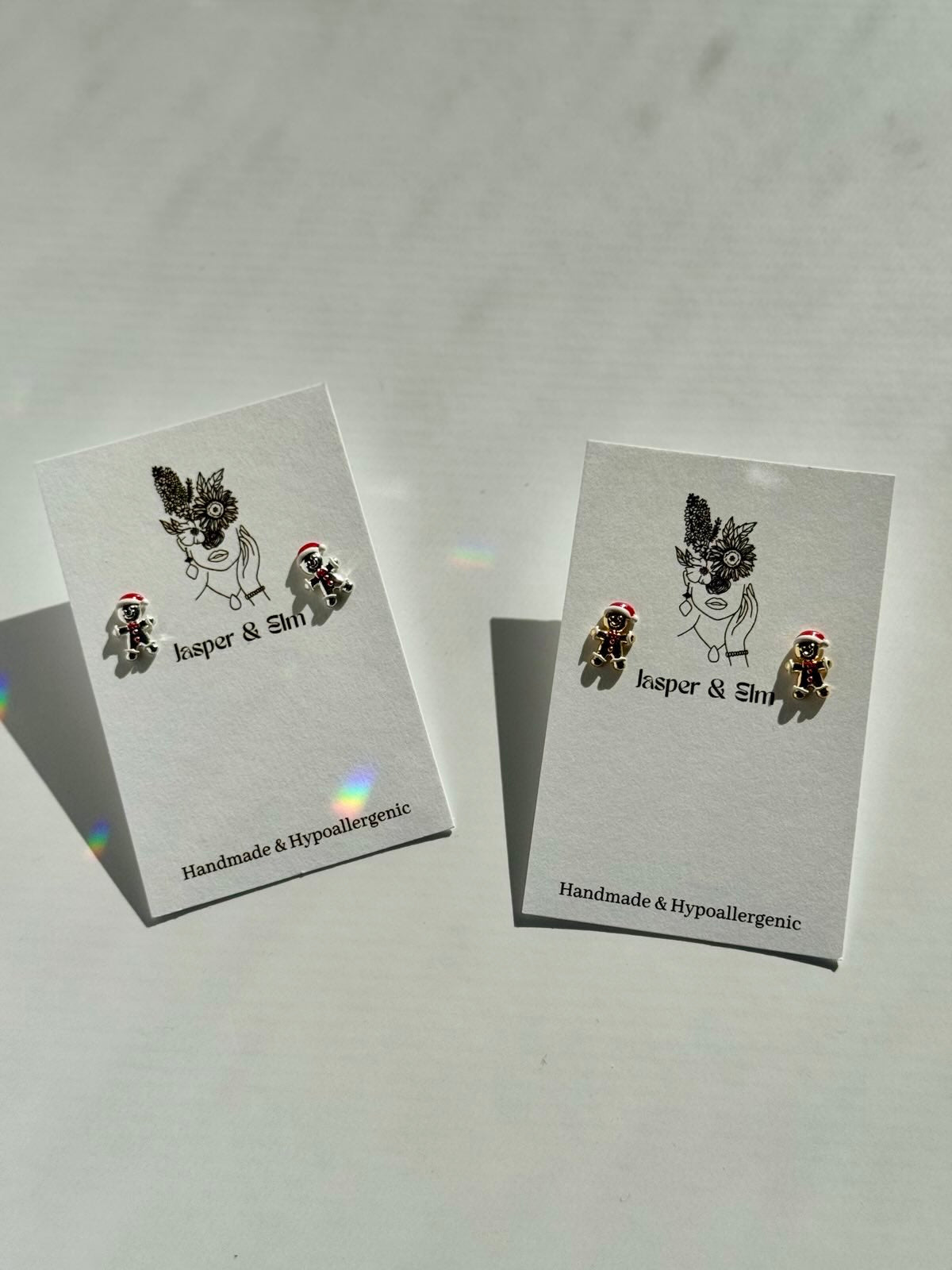 Gingerbread Santa Stud Earrings