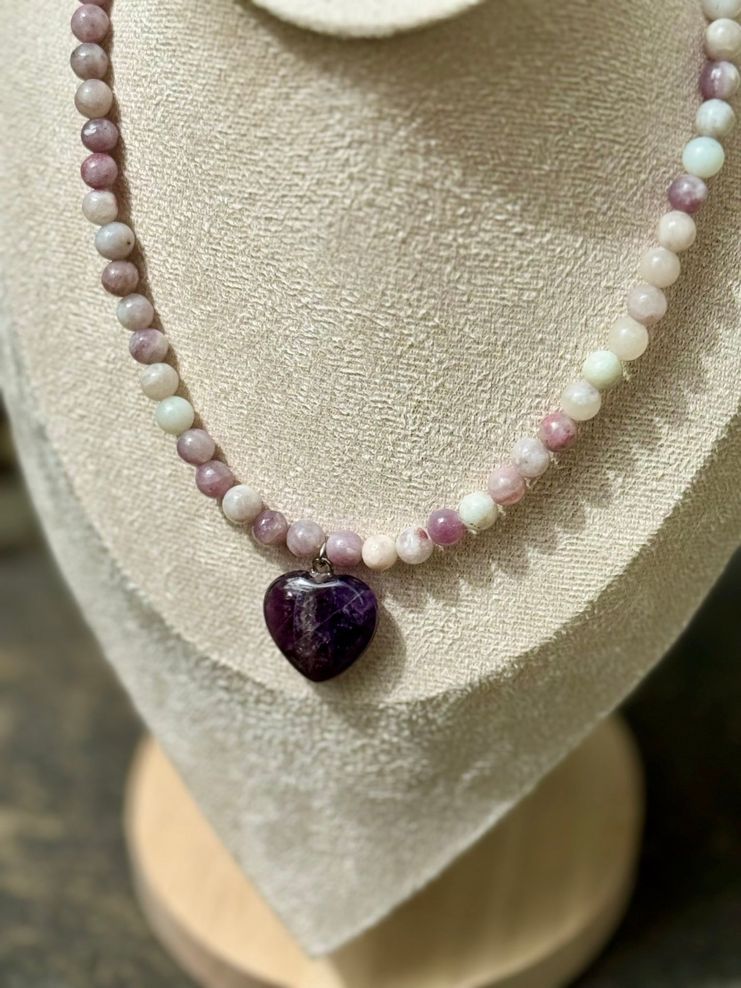 Gemstone Heart Pendant Charm Necklaces - Four Options