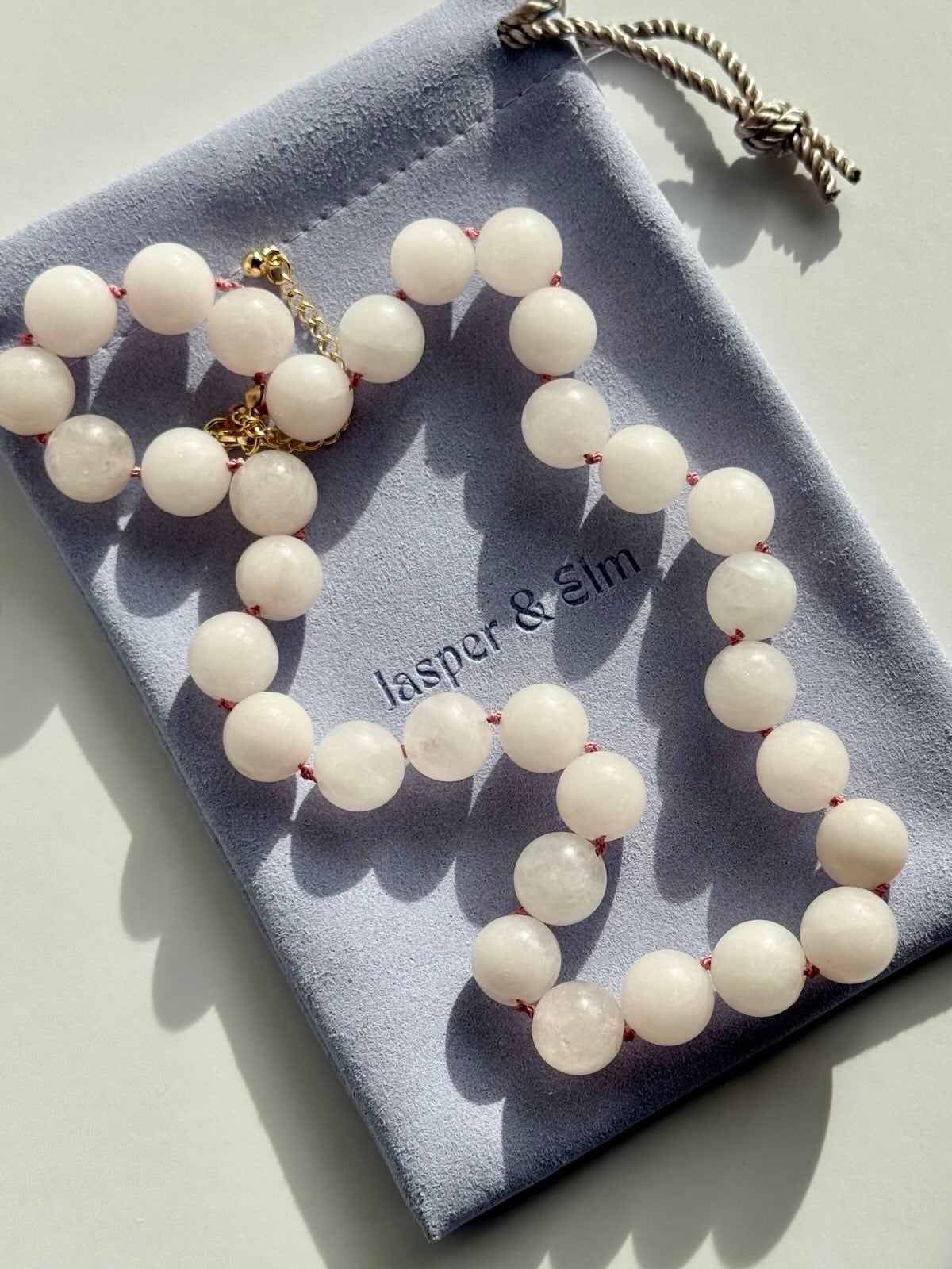 Forbidden Bubblegum Rose Quartz Necklace | Hand-Knotted Silk