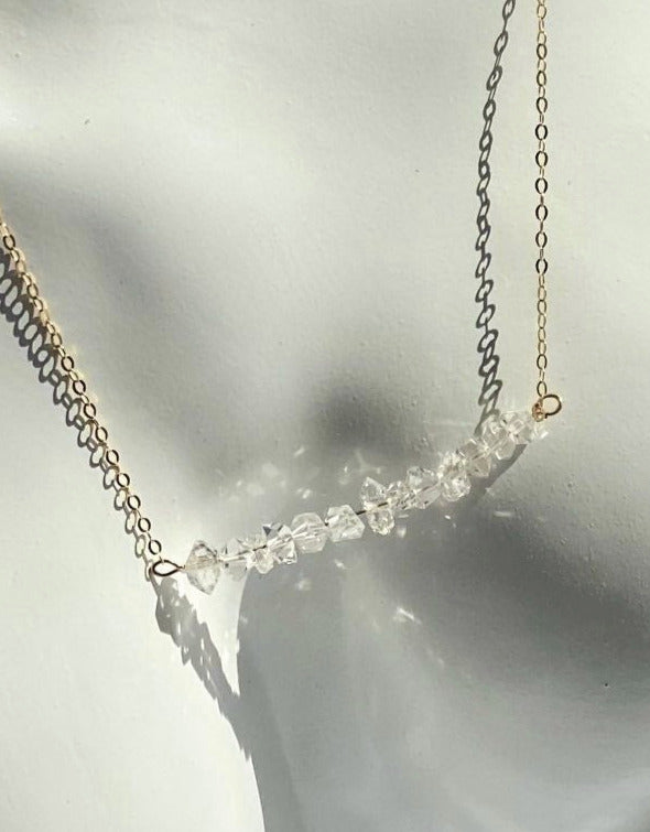 Herkimer "Diamond" Gold-Filled Bar Necklace