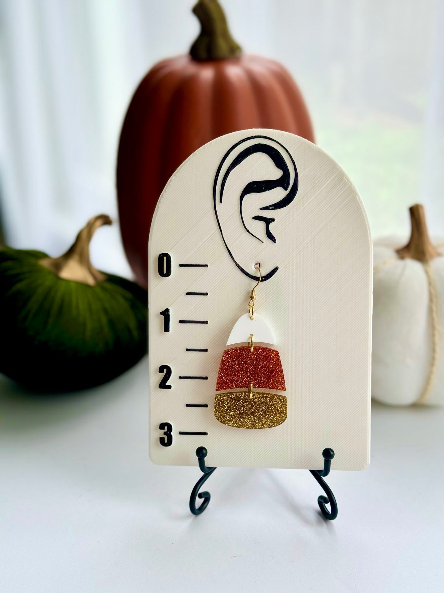 Candy Corn Acrylic Dangling Earrings