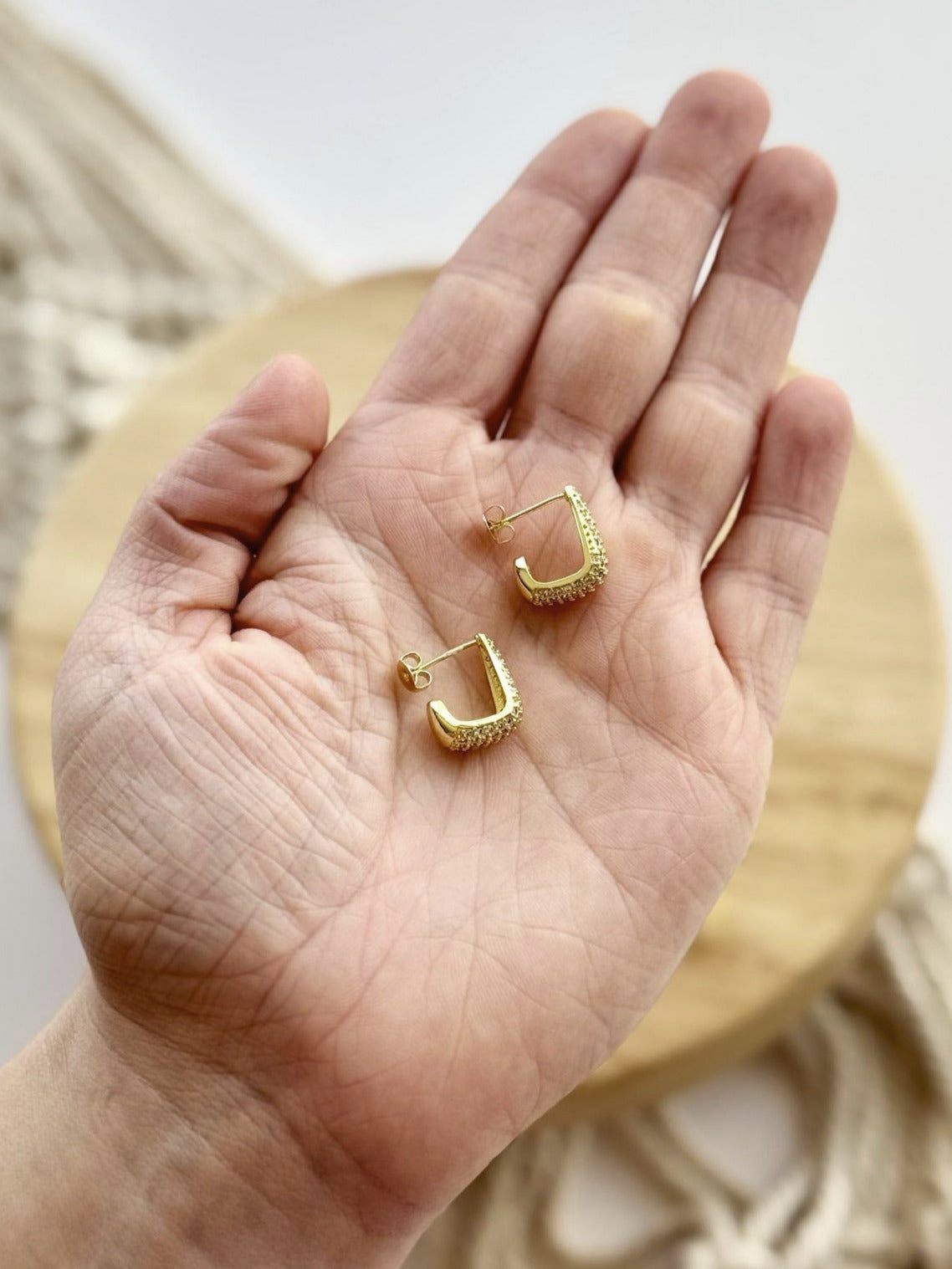 Dainty 18K Gold-Filled Sparkly Hoops