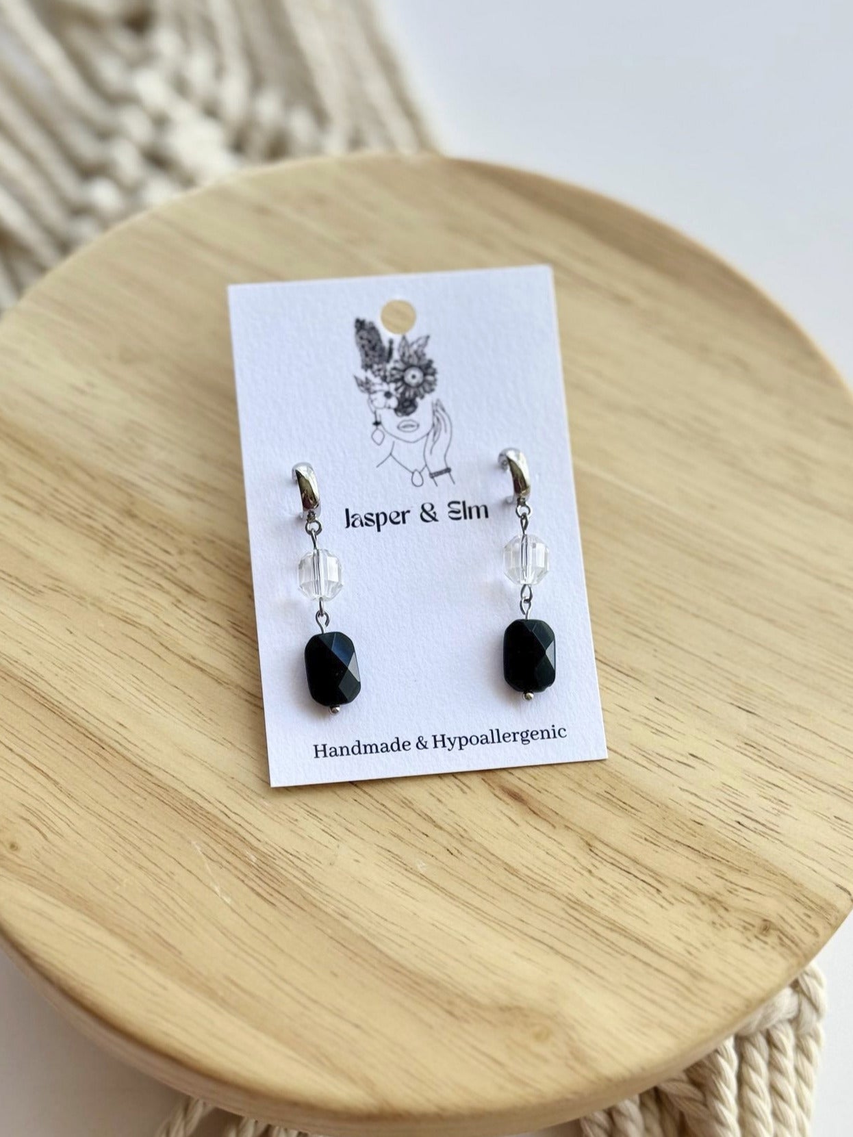 Rainbow Obsidian and Clear Quartz Gemstone Dangles
