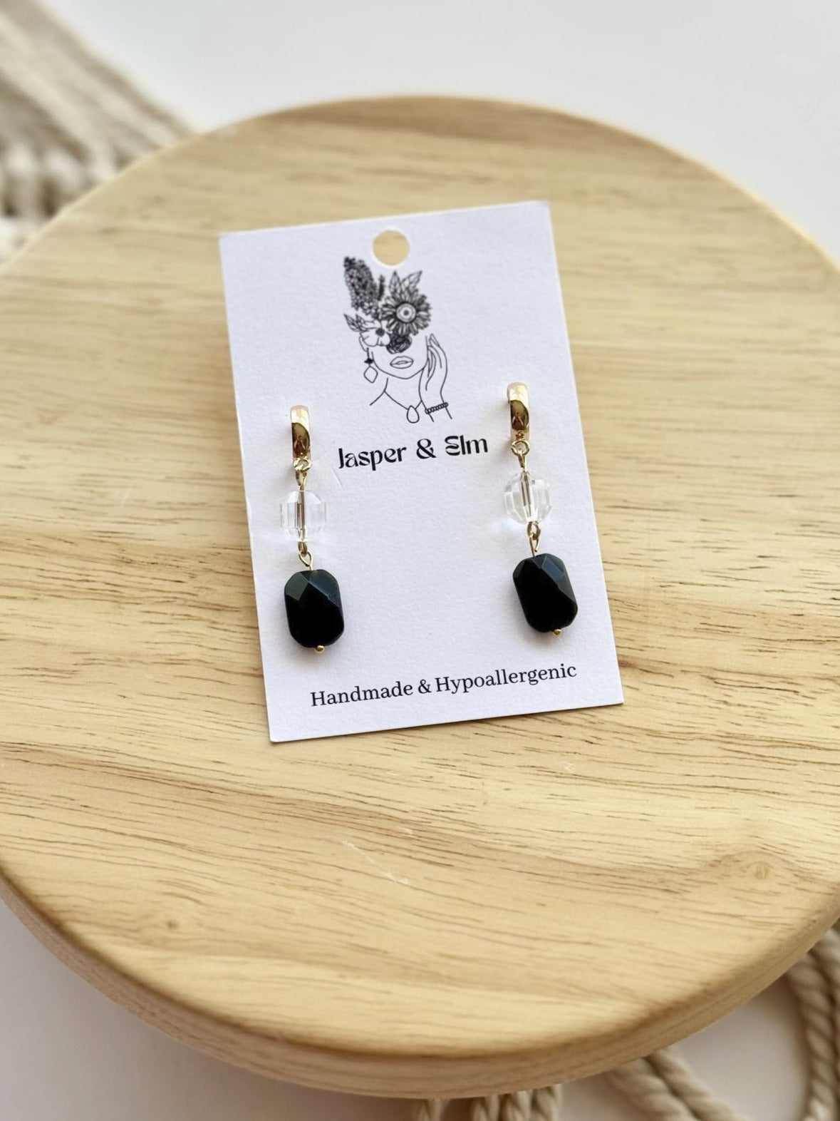 Rainbow Obsidian and Clear Quartz Gemstone Dangles