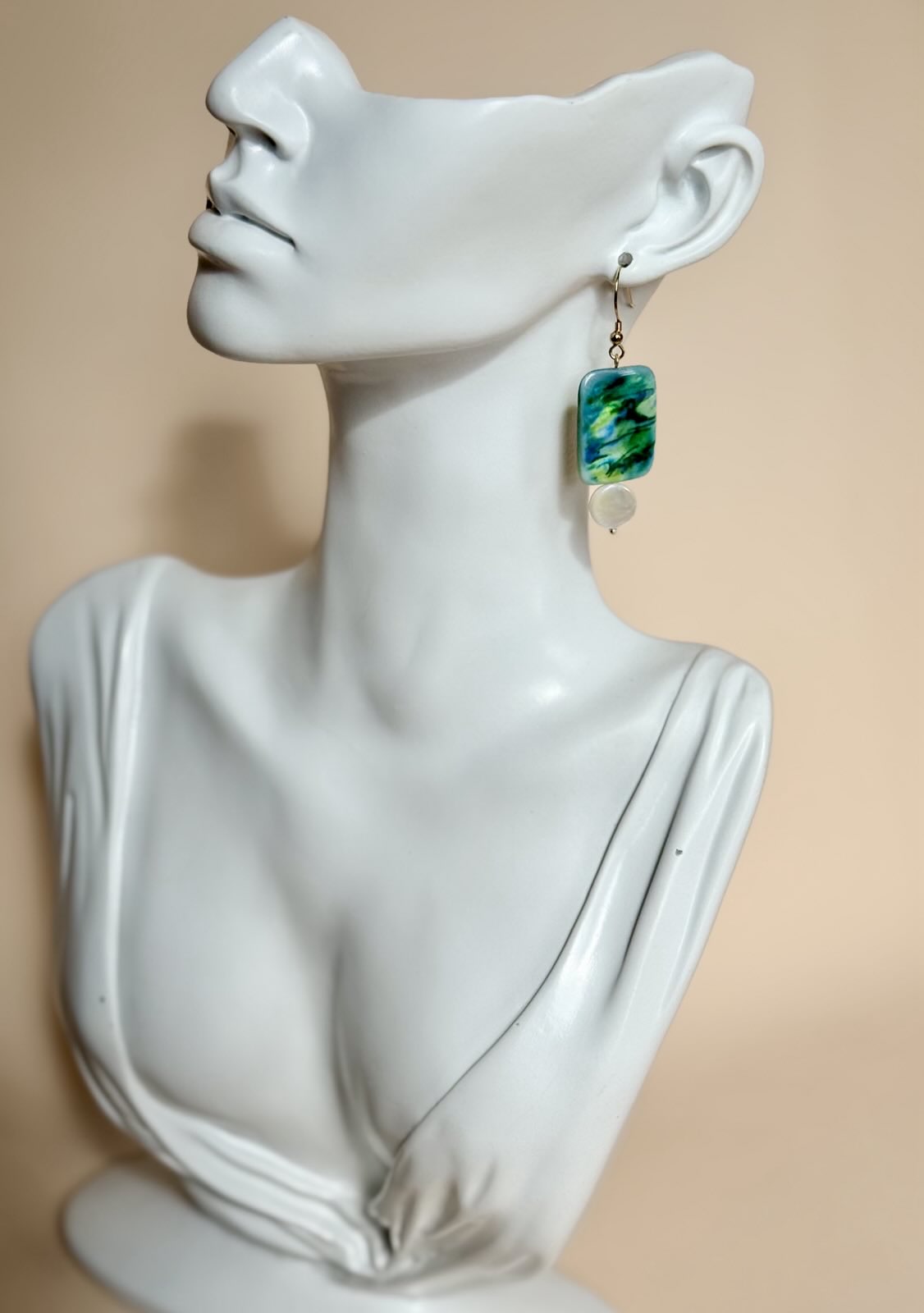 Shell and Mother of Pearl Abstract Earrings