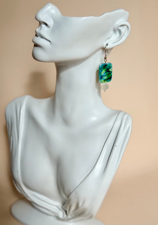 Shell and Mother of Pearl Abstract Earrings