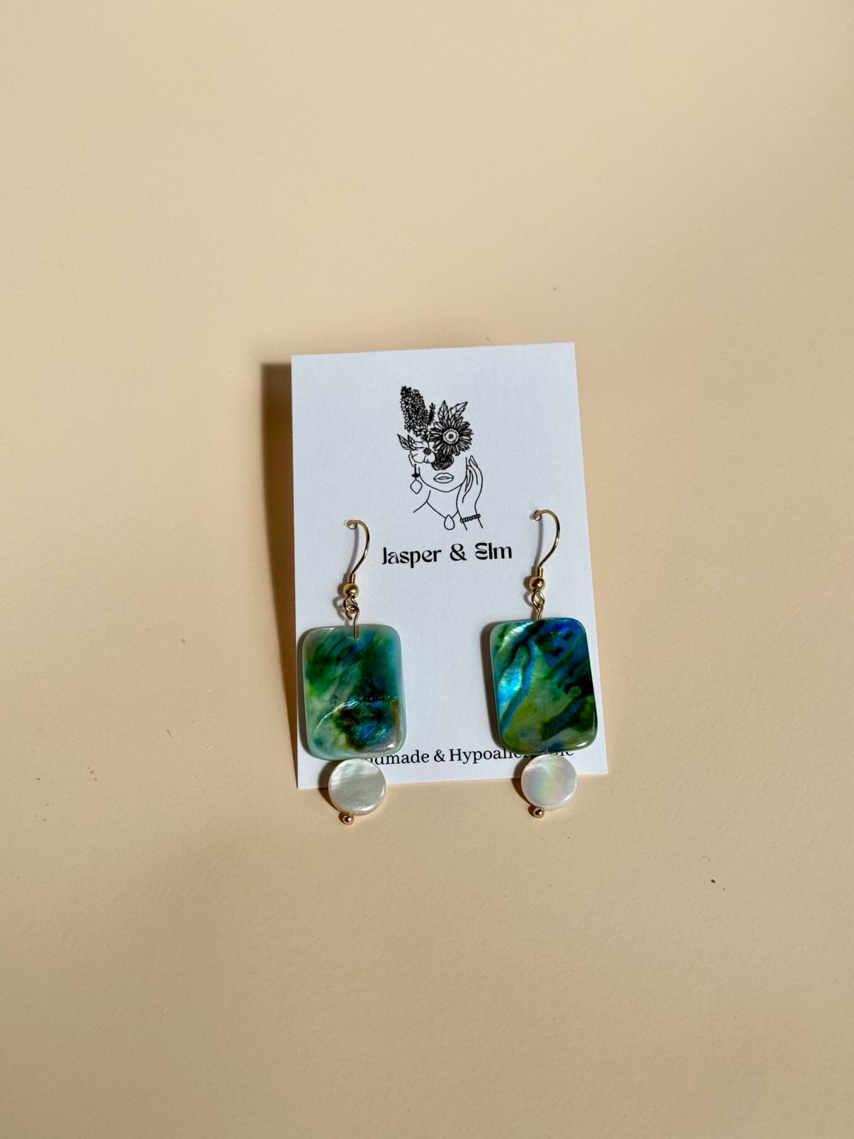 Shell and Mother of Pearl Abstract Earrings