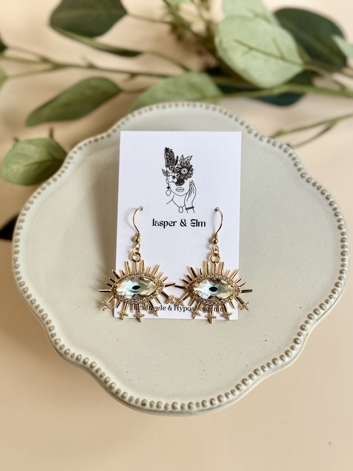 Evil Eye-Inspired Glass Earrings