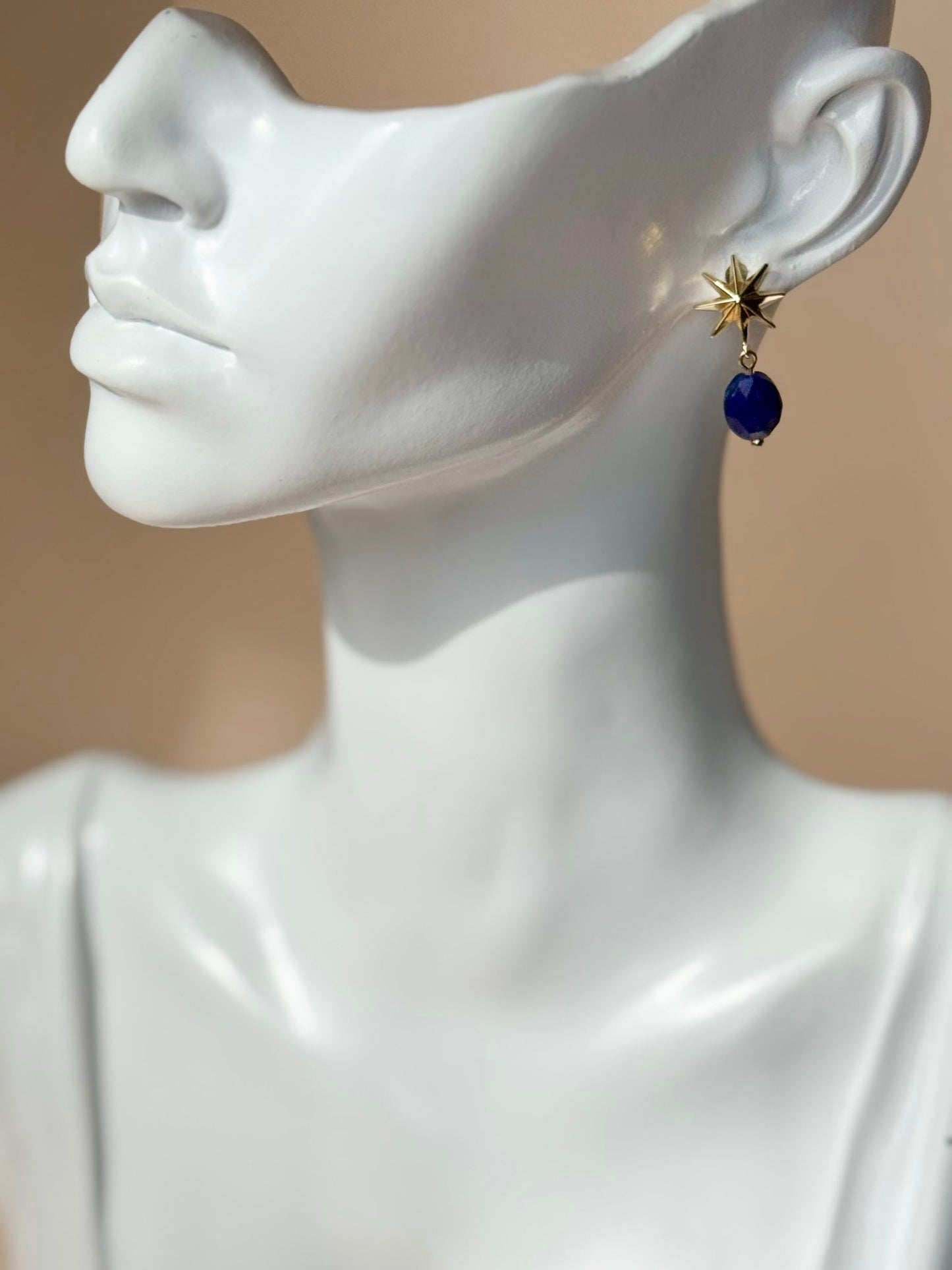 Lapis Star Earrings