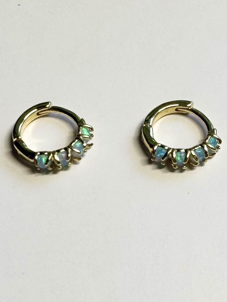 Opal Huggie Hoops