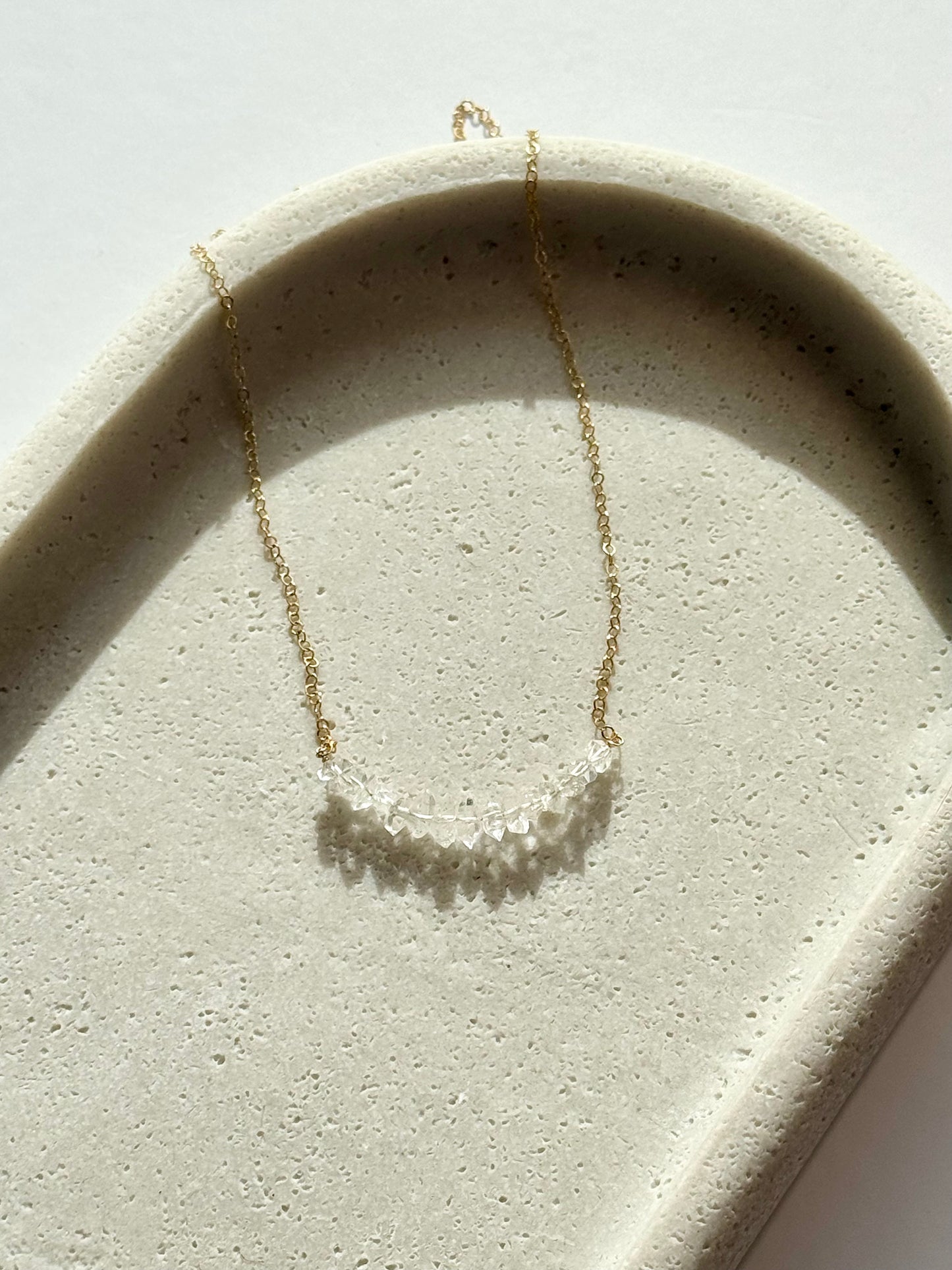 Herkimer "Diamond" Gold-Filled Bar Necklace