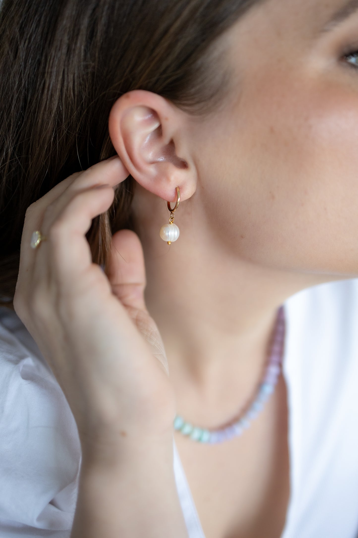 Freshwater Pearl Huggie Hoops