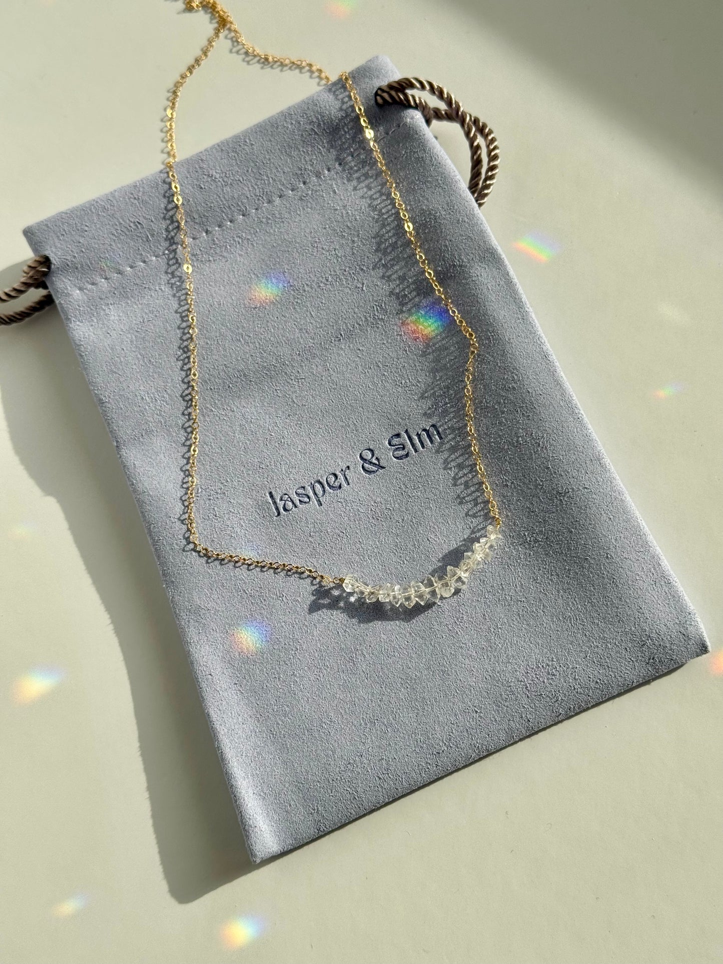 Herkimer "Diamond" Gold-Filled Bar Necklace