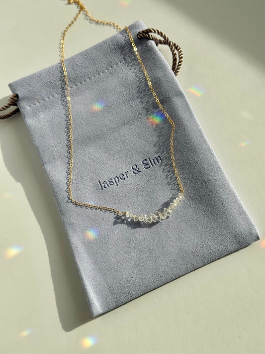 Herkimer "Diamond" Gold-Filled Bar Necklace