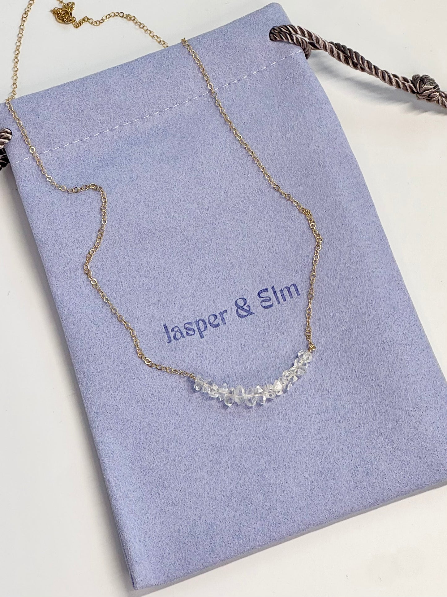 Herkimer "Diamond" Gold-Filled Bar Necklace