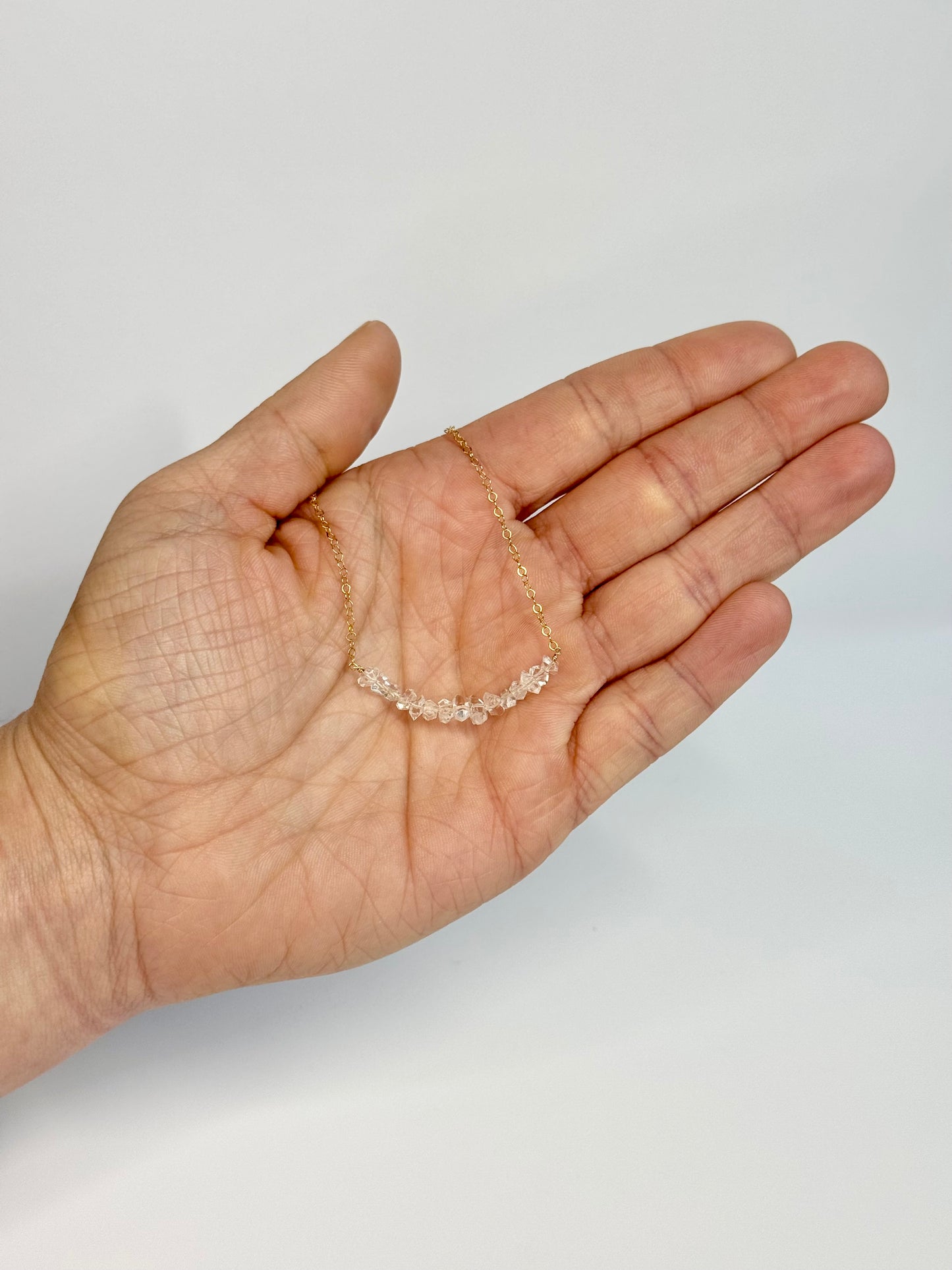 Herkimer "Diamond" Gold-Filled Bar Necklace